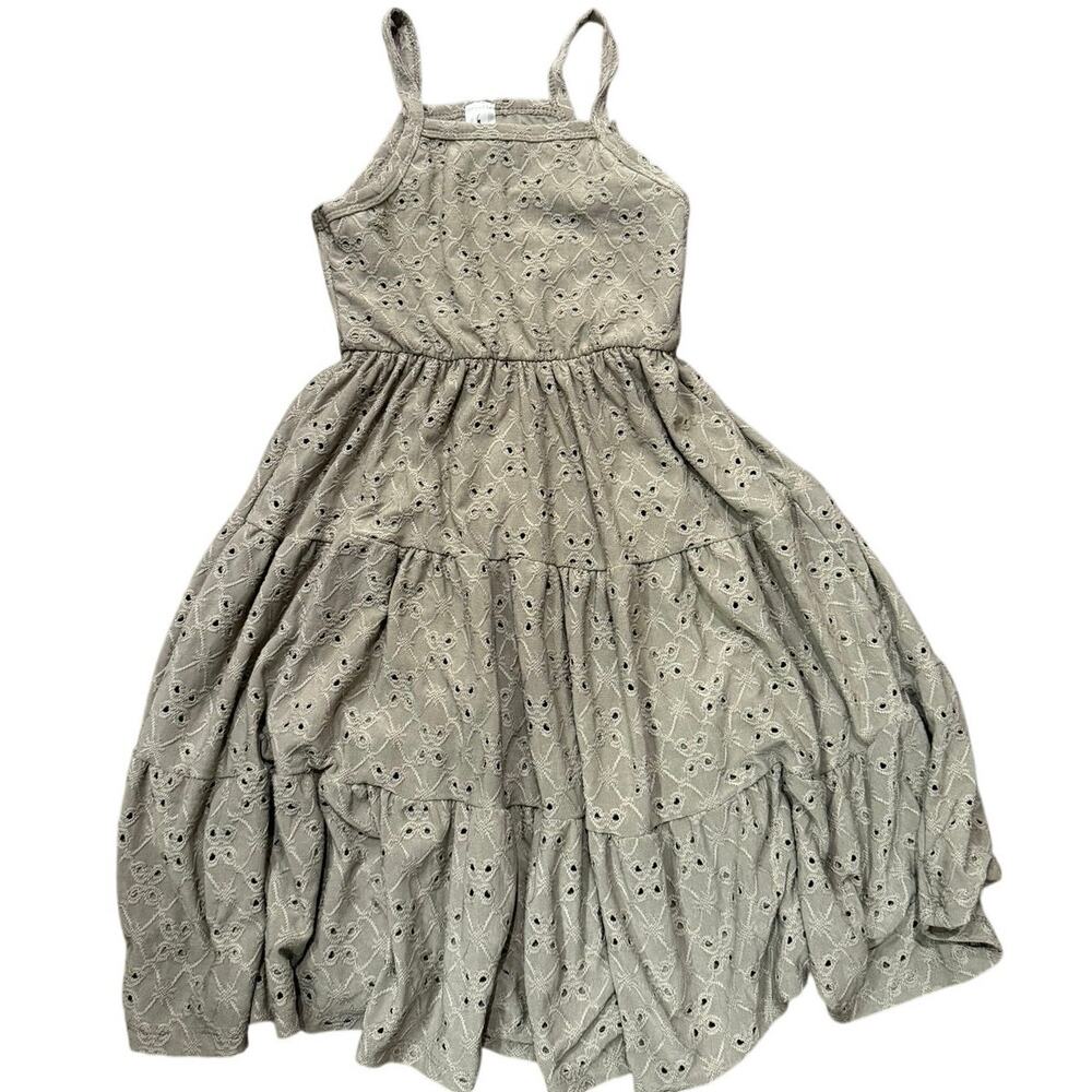 Heartland Burrow Girls Sage Eyelet Tiered Dress Size 8